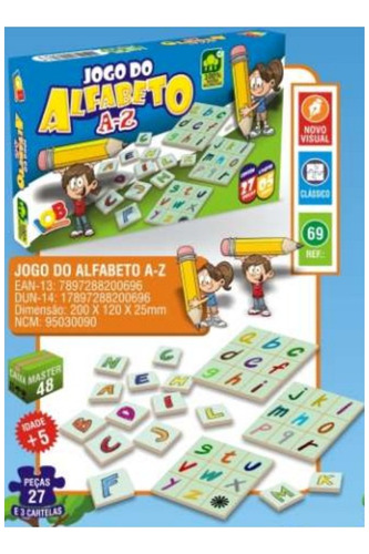 Kit 06 Jogos Educativos Infantis Pedagógico Memória Alfabeto